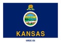Kansas Flag Vector Illustration on White Background. USA State Flag Royalty Free Stock Photo