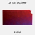 Kansas map in geometric polygonal, mosaic style.