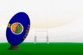 Kansas national team rugby ball on rugby stadium and goal posts, preparing for a penalty or free kick Royalty Free Stock Photo