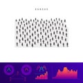 Kansas people map. Detailed vector silhouette. Mixed crowd of men and women. Population infographic elements Royalty Free Stock Photo