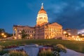 Kansas State Capital Building at Night Royalty Free Stock Photo