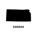 Kansas state map silhouette icon.