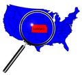 USA State Under A Magnifying Glass Kansas Royalty Free Stock Photo