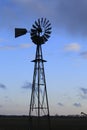 Kansas Sunset with clouds with a Windmill