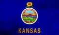 Kansas polygonal flag. Mosaic modern background. Geometric design Royalty Free Stock Photo