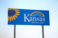 Kansas welcomes you sign Royalty Free Stock Photo