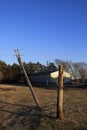 Kansas Windstorm damage with broken powerline poles in Hutchinson Kansas USA. Royalty Free Stock Photo