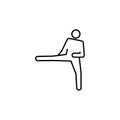 Kansetsu geri, karate line icon. Signs and symbols can be used for web, logo, mobile app, UI, UX