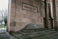 Kant grave in Old Cathedral in Kaliningrad Koenigsberg