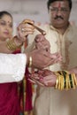 Kanya Daan Ritual in Indian Hindu wedding Royalty Free Stock Photo