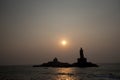 Sunrise above the sea Kanyakumari Comorin cape Royalty Free Stock Photo