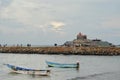 View of a fishermen boats in Kanyakumari. Royalty Free Stock Photo