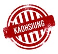 Kaohsiung - Red grunge button, stamp