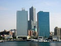 Kaohsiung, Taiwan - August 8, 2024: Modern architectural landscape along the Guangrong Pier