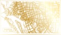 Kaohsiung Taiwan City Map in Retro Style in Golden Color. Outline Map