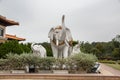 Kaohsiung, Taiwan - December 1,2017: White elephants statue in Fo Guang Shan Buddha Museum