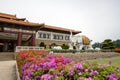 Kaohsiung, Taiwan - December 1,2017: White elephants statue in Fo Guang Shan Buddha Museum