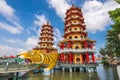 Kaohsiung, Taiwan Lotus Pond`s Dragon and Tiger Pagodas Royalty Free Stock Photo