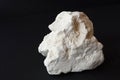 Kaolin also porcelain clay mineral on black