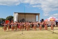 Kapa haka, or traditional dance performance by Maori cultural group, New Zealand