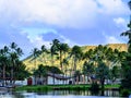 Kapahulu Library and Diamond Head Royalty Free Stock Photo