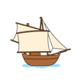 Kapal Padekawang Sulawesi, Indonesian Traditional Ship, Vector Illustration Design