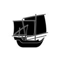 Kapal Patorani Sulawesi Selatan, Indonesian Traditional Ship, Vector Silhouette Illustration