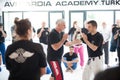 Kapap instructor Fabian Garcia with large group of his students