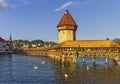 Kapellbrucke Chapel covered Bridge and Water Tower in Luzern, Sw