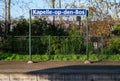 Kapelle op den Bos, Belgium - Platform, sign and railway track of the local train station
