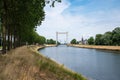 Kapelle op den Bos, Flemish Brabant, Belgium - Suspension bridge at the banks of the canal