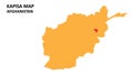 Kapisa State and regions map highlighted on Afghanistan map