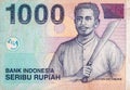 Kapitan Pattimura portrait on Indonesia 1000 rupiah bank note, former currency of Indonesia