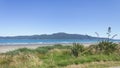 Kapiti Island from Paraparaumu Beach on Wellington`s Kapiti Coast of New Zealand.