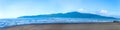 Kapiti Island wide angle from shore at Waikanae Beach