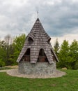 Kaple sv. Isidora chapel above Hradek village in Slezske Beskydy mountains on Czech republic