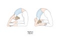 Kapotasana or Pigeon Pose. Vector