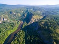 Kapova cave, Shulgan tash nature reserve, Bashkortostan, Russia. Aerial view Royalty Free Stock Photo