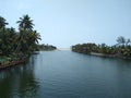Kappil lake and estuary, Thiruvananthapuram, Kerala coastline Royalty Free Stock Photo
