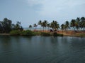 Kappil lake and estuary, Thiruvananthapuram, Kerala coastline Royalty Free Stock Photo