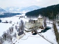 Kaprun Castle in winter Austria Aerial view Royalty Free Stock Photo