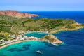 Kapsali summer landscape with beach and bay, Kythira Islands, Greece Royalty Free Stock Photo