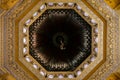 Kapurthala, India - June 24, 2018: The ceiling of main dome of Moorish Mosque in Kapurthala, Punjab