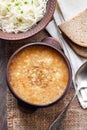 Kapustnyak - traditional Ukrainian winter soup with sauerkraut and millet