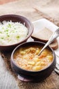 Kapustnyak - traditional Ukrainian winter soup with sauerkraut and millet