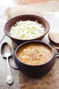 Kapustnyak - traditional Ukrainian winter soup with sauerkraut and millet