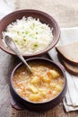 Kapustnyak - traditional Ukrainian winter soup with sauerkraut and millet