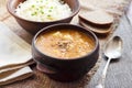 Kapustnyak - traditional Ukrainian winter soup with sauerkraut and millet