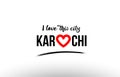 karachi city name love heart visit tourism logo icon design