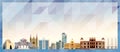 Karachi skyline vector colorful poster on beautiful triangular texture background Royalty Free Stock Photo